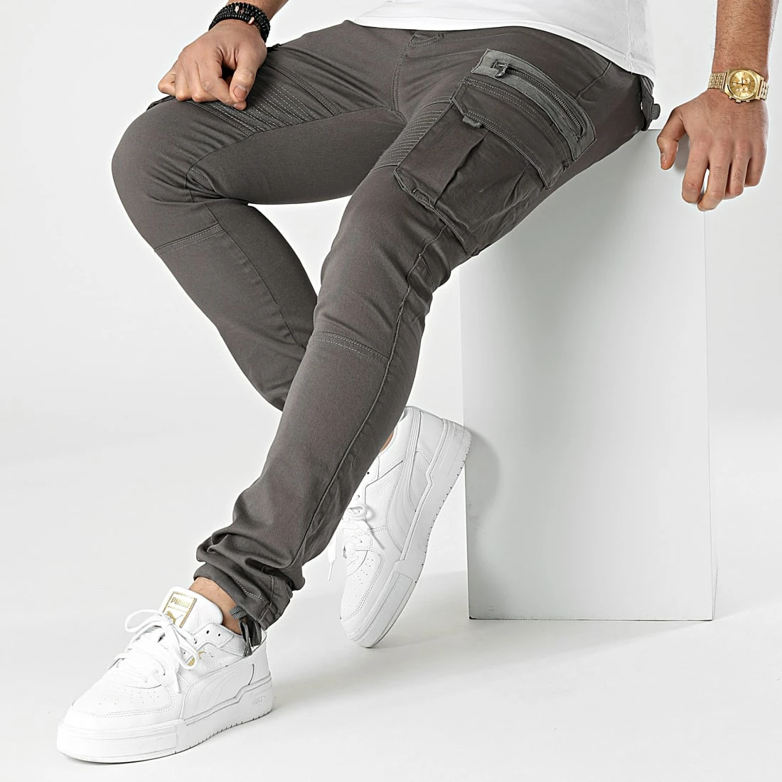Promo 🧨 Pantalon Cargo 1845 Gris de LBO 🔥 5 Promo 🧨 Pantalon Cargo 1845 Gris de LBO 🔥 – Image 3