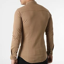 Acheter 🥰 Chemise Jean Manches Longues Slim Fit 2087 Camel de LBO 🧨 -France LBO Soldes Boutique lbo 285225 FAB SHALBO 2087 20220225T153420 04