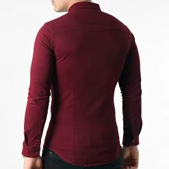 Grosses soldes 😍 Chemise Jean Manches Longues Slim Fit 2089 Bordeaux de LBO ✨ -France LBO Soldes Boutique lbo 285227 FAB SHALBO 2089 20220304T163444 03
