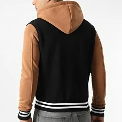 Le moins cher 👍 Veste Teddy A Capuche 1858 Noir Camel de LBO 👍 -France LBO Soldes Boutique lbo 286331 FAB SHALBO 1858 20211209T145110 04