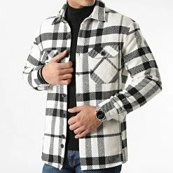 Promo 🤩 Surchemise A Carreaux 2155 Noir Blanc de LBO 💯