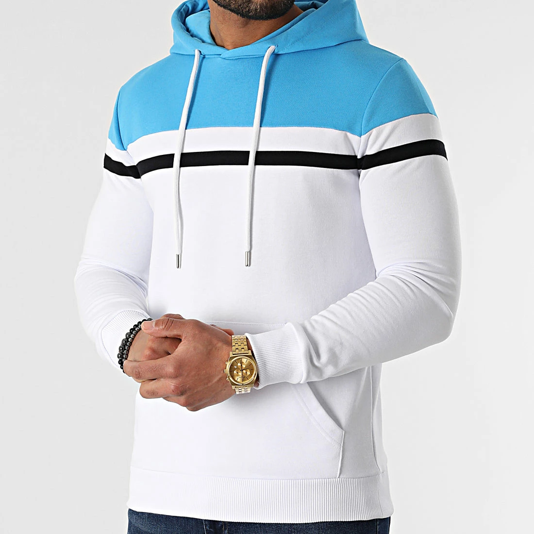 Remise ✔️ Sweat Capuche Tricolore 2057 Bleu Noir Blanc de LBO 🔔 3 Remise ✔️ Sweat Capuche Tricolore 2057 Bleu Noir Blanc de LBO 🔔