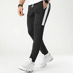 Budget 👍 Pantalon Jogging Training Bande Mesh 0033 Noir Blanc de LBO ❤️