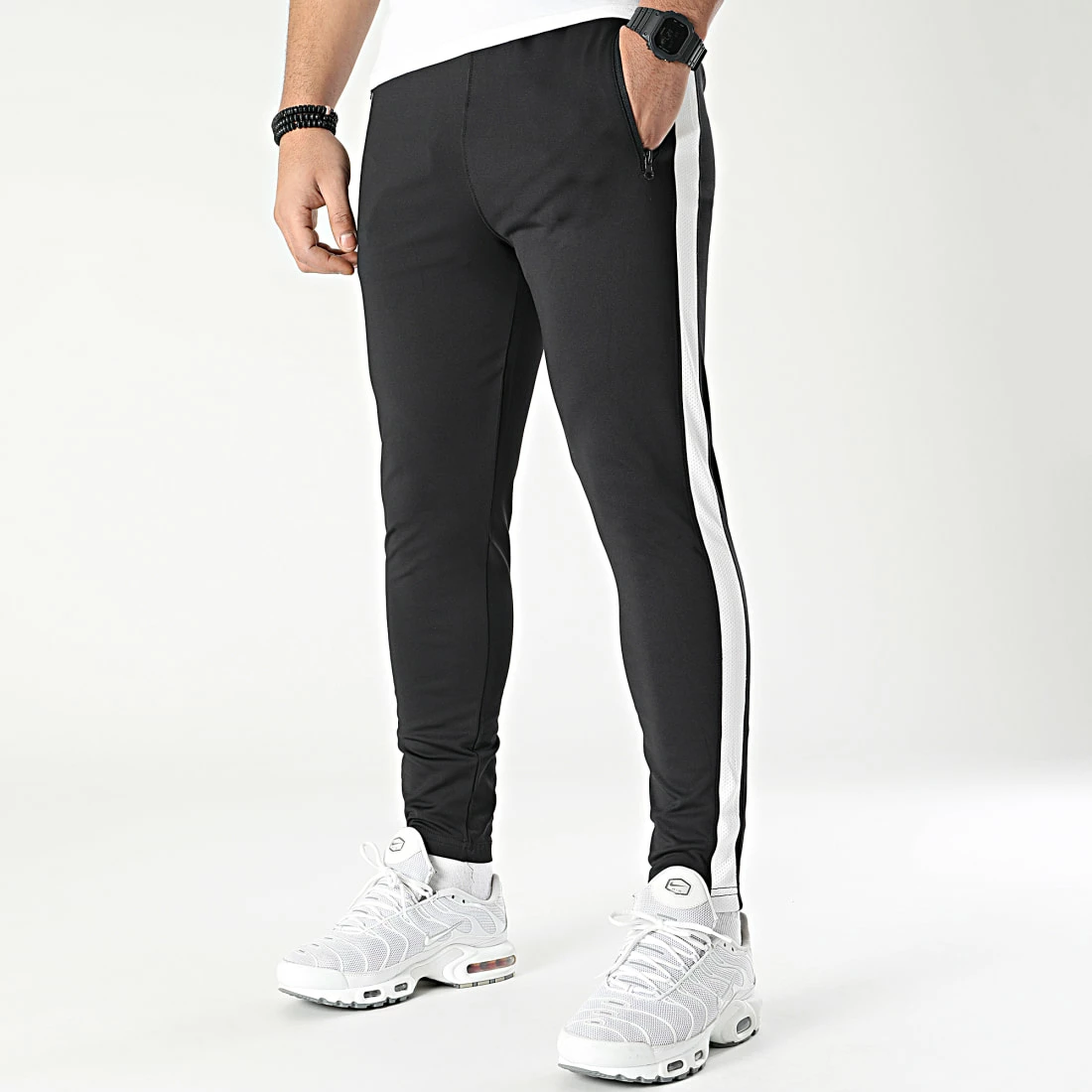 Nouveau 🛒 Pantalon Jogging Training Bande 0036 Noir Blanc de LBO ❤️ 5 Nouveau 🛒 Pantalon Jogging Training Bande 0036 Noir Blanc de LBO ❤️ – Image 3