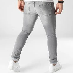 Acheter 🔥 Jean Slim Fit Avec Déchirures 2101 Denim Gris Clair de LBO 🤩 -France LBO Soldes Boutique lbo 291565 FAB SHALBO 2101 20211229T140050 05
