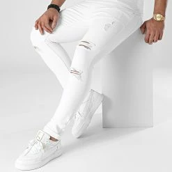 Meilleure vente 🔔 Jean Slim Fit Avec Déchirures 2102 Denim Blanc de LBO 😉 -France LBO Soldes Boutique lbo 291566 FAB SHALBO 2102 20211229T123526 04