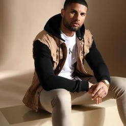 Promo 😉 Veste Jean A Capuche 2051 Noir Denim Camel de LBO 🧨 -France LBO Soldes Boutique lbo 292345 FAB SHALBO 2051 20220204T090527 06