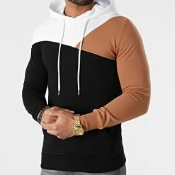 Top 10 ❤️ Sweat Capuche Tricolore 2224 Noir Blanc Camel de LBO 🔔