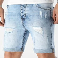 Sortie 🎉 Short Jean Skinny Avec Dechirures 0014 Bleu Denim de LBO ❤️ -France LBO Soldes Boutique lbo 293308 FAB LBO 1070318 0014 20220316T145403 01