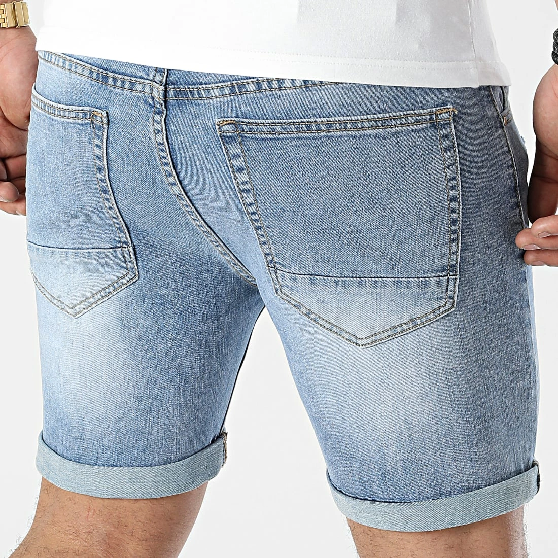 Budget 🤩 Short Jean Avec Dechirures 0018 Bleu Clair de LBO 🛒 6 Budget 🤩 Short Jean Avec Dechirures 0018 Bleu Clair de LBO 🛒 – Image 4