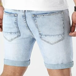 Grosses soldes ⭐ Short Jean Avec Dechirures 0020 Bleu Clair de LBO 😀 -France LBO Soldes Boutique lbo 293676 FAB LBO 1070318 0020 20220318T152315 04