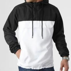 Les meilleures critiques de 🧨 Coupe-Vent Col Zippé Bicolore 0071 Blanc Noir de LBO 👍