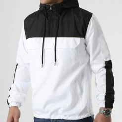 Meilleure affaire 🧨 Coupe-Vent Col Zippé Tech 0072 Blanc Noir de LBO ⌛