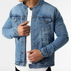 Bon marché 😍 Veste Jean Biker 2092 Bleu Denim de LBO ✨