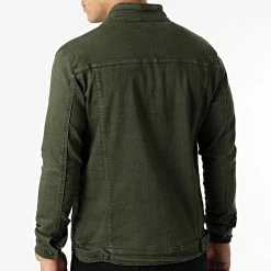 Vente flash 🌟 Veste Jean Biker 2096 Denim Vert Kaki de LBO 🎉 -France LBO Soldes Boutique lbo 295749 FAB SHALBO 2096 20220204T074807 04