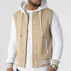 Vente flash 🔔 Veste Teddy A Capuche 2315 Beige Blanc de LBO 🔔 -France LBO Soldes Boutique lbo 295750 FAB SHALBO 2315 20220308T154653 03