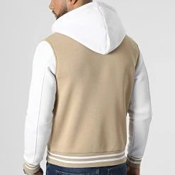 Vente flash 🔔 Veste Teddy A Capuche 2315 Beige Blanc de LBO 🔔 -France LBO Soldes Boutique lbo 295750 FAB SHALBO 2315 20220308T154654 04