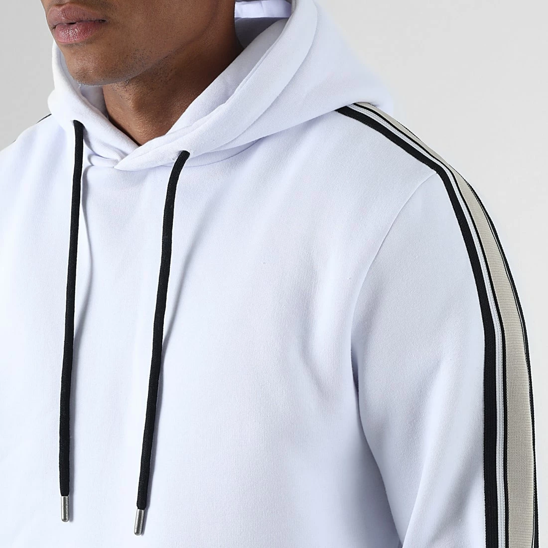 Meilleur prix 🛒 Sweat Capuche Avec Bande 2124 Blanc de LBO ✔️ 4 Meilleur prix 🛒 Sweat Capuche Avec Bande 2124 Blanc de LBO ✔️ – Image 2