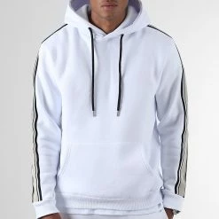 Meilleur prix 🛒 Sweat Capuche Avec Bande 2124 Blanc de LBO ✔️