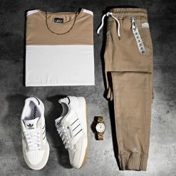 Nouveau 🌟 Tee 👕 Shirt Bicolore 2153 Blanc Beige de LBO ✨ -France LBO Soldes Boutique lbo 297209 FAB SHALBO 2153 20220315T135408 04