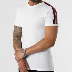 Les meilleures critiques de 🌟 Tee 👚 Shirt Ringer Avec Bandes Bleu Marine Rouge 2148 Blanc de LBO 🔔