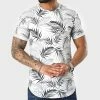 De gros 😀 Tee 👕 Shirt Oversize Imprimé Avec Revers 2144 Tropical Blanc de LBO 🛒