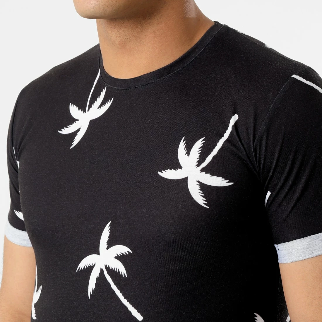 Tout neuf 😀 Tee 👕 Shirt Oversize Imprimé Avec Revers 2219 Palmiers Noir de LBO 🧨 4 Tout neuf 😀 Tee 👕 Shirt Oversize Imprimé Avec Revers 2219 Palmiers Noir de LBO 🧨 – Image 2