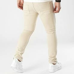 Meilleur prix 🌟 Jean Slim Fit Destroy 2229 Denim Beige de LBO 🧨 -France LBO Soldes Boutique lbo 301199 FAB SHALBO 2229 20220608T141758 04
