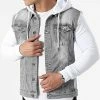 De gros 🎁 Veste Jean A Capuche 2261 Gris Denim Blanc de LBO 👍 -France LBO Soldes Boutique lbo 301212 FAB SHALBO 2261 20220322T141349 03