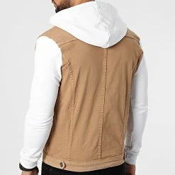 Remise 🎉 Veste Jean A Capuche 2263 Camel Denim Blanc de LBO 🔥 -France LBO Soldes Boutique lbo 301214 FAB SHALBO 2263 20220426T155333 04