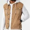 Remise 🎉 Veste Jean A Capuche 2263 Camel Denim Blanc de LBO 🔥