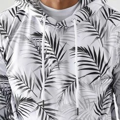 Meilleure affaire 🛒 Sweat Capuche Imprimé Tropical 00104 Blanc de LBO 🌟 -France LBO Soldes Boutique lbo 303079 LBO 10701336 0104 20220929T162731 02