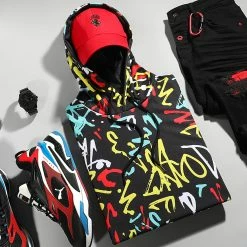 Le moins cher ✔️ Sweat Capuche Imprimé Graffiti 00105 Noir de LBO 🧨 -France LBO Soldes Boutique lbo 303084 FAB LBO 10701336 0105 20220420T094218 05