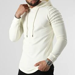 Meilleure vente 👍 Sweat Capuche Oversize 2358B Blanc Crème de LBO 🥰