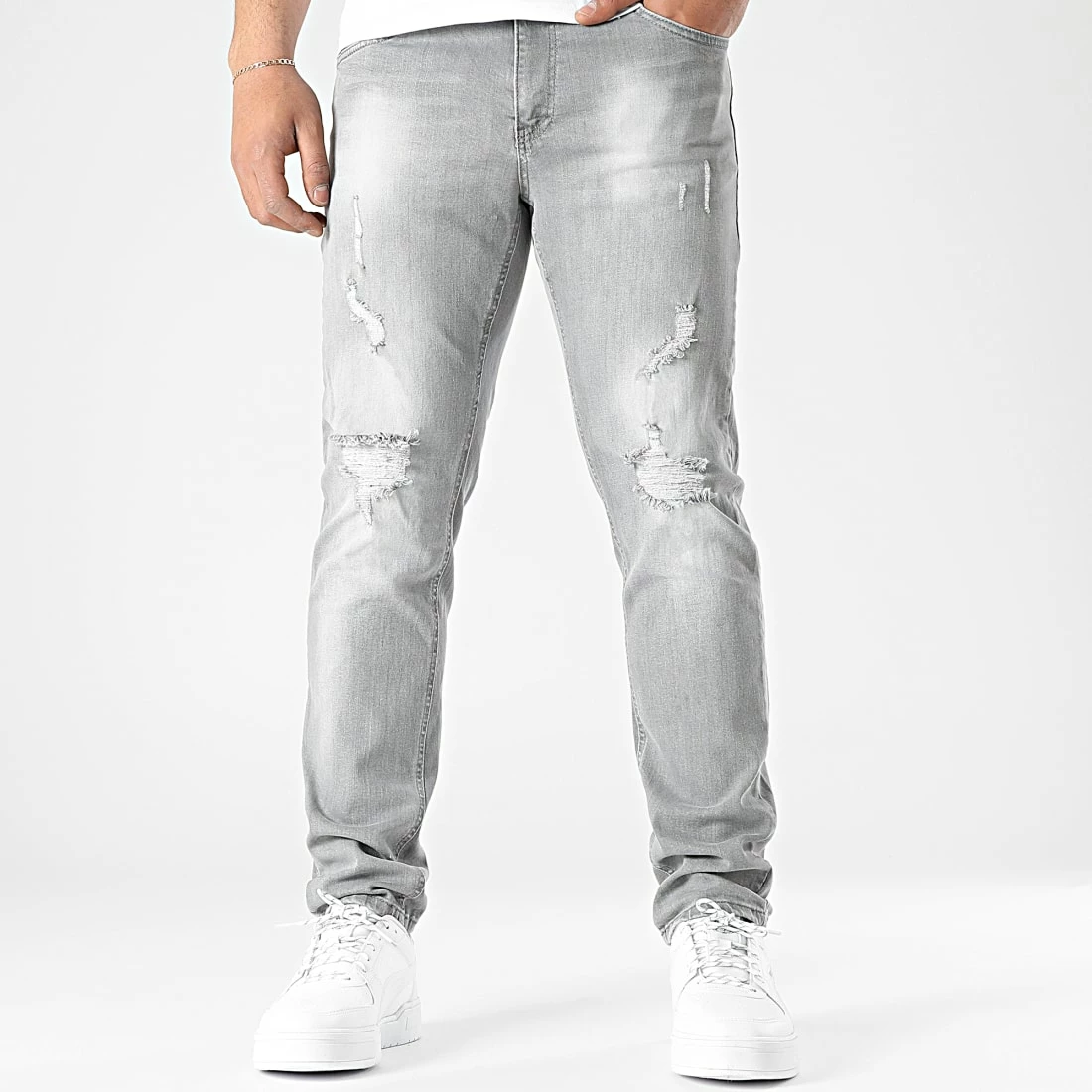 Grosses soldes ❤️ Jean Regular Fit Avec Destroy 2363 Denim Gris Clair de LBO 😍 3 Grosses soldes ❤️ Jean Regular Fit Avec Destroy 2363 Denim Gris Clair de LBO 😍
