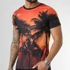 Vente flash 🤩 Tee 👚 Shirt Imprimé Sunset 2213 Orange de LBO 🎉 -France LBO Soldes Boutique lbo 305009 FAB SHALBO 2213 20220419T145044 01