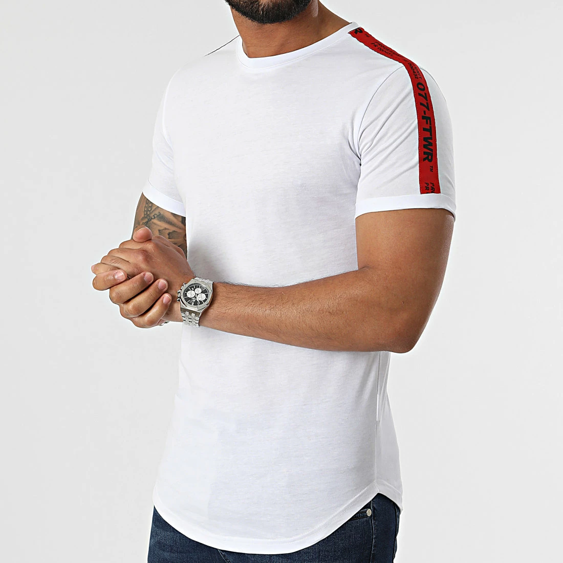 Grosses soldes ❤️ Tee 👕 Shirt Oversize A Bandes 2330 Blanc de LBO ✨ 4 Grosses soldes ❤️ Tee 👕 Shirt Oversize A Bandes 2330 Blanc de LBO ✨ – Image 2