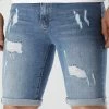Meilleure vente 🎁 Short Jean Skinny Fit Avec Dechirures 2246 Bleu Medium de LBO 🎉 -France LBO Soldes Boutique lbo 307056 FAB SHALBO 2246 20220421T134817 01