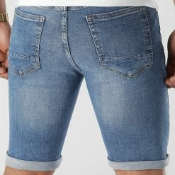 Meilleure vente 🎁 Short Jean Skinny Fit Avec Dechirures 2246 Bleu Medium de LBO 🎉 -France LBO Soldes Boutique lbo 307056 FAB SHALBO 2246 20220421T134821 04