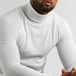 Promo ✨ Pull Col Roulé Avec Empiecement 0198 Ecru de LBO 👏 -France LBO Soldes Boutique lbo 307578 FAB LBO 1070546 0198 20220913T155652 03