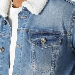 Tout neuf 🛒 Veste Jean Col Fourrure 1884 Bleu Denim de LBO 👍 -France LBO Soldes Boutique lbo 310469 FAB SHALBO 1884 20220503T153457 05