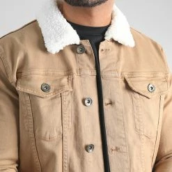 Meilleure affaire 😉 Veste Jean Col Fourrure 1887 Denim Camel de LBO ✨ -France LBO Soldes Boutique lbo 310470 SHALBO 1887 20221116T102952 02