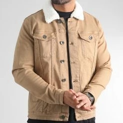Meilleure affaire 😉 Veste Jean Col Fourrure 1887 Denim Camel de LBO ✨ -France LBO Soldes Boutique lbo 310470 SHALBO 1887 20221116T102954 03