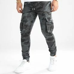 Acheter 🌟 Pantalon Cargo Super Skinny Cargo 2090 Gris Anthracite Camouflage de LBO 😀
