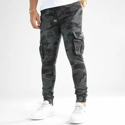 Acheter 🌟 Pantalon Cargo Super Skinny Cargo 2090 Gris Anthracite Camouflage de LBO 😀 -France LBO Soldes Boutique lbo 310472 FAB SHALBO 2090 20220722T145816 01