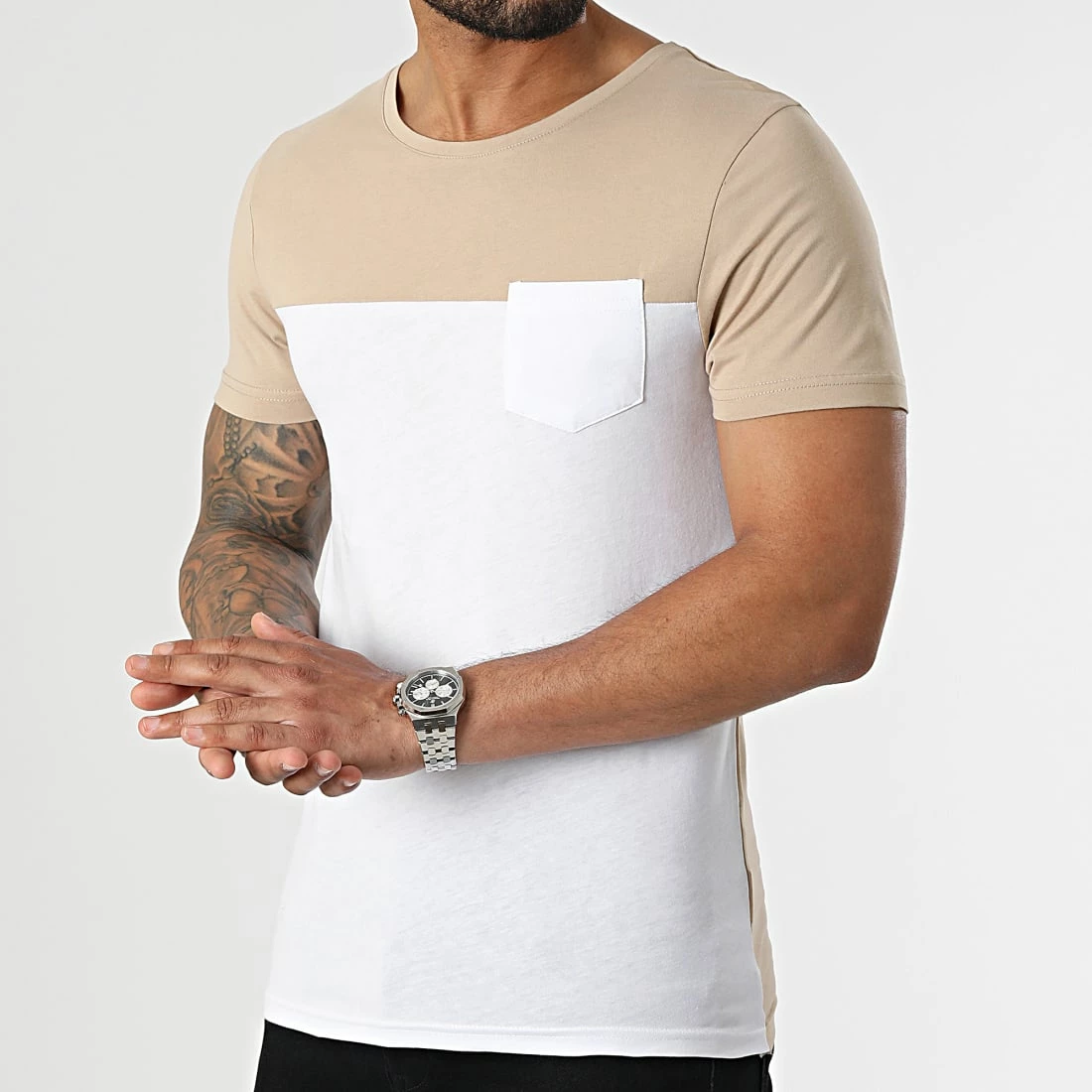 Remise 🥰 Tee 👕 Shirt Poche 2405 Blanc Beige de LBO 🛒 3 Remise 🥰 Tee 👕 Shirt Poche 2405 Blanc Beige de LBO 🛒