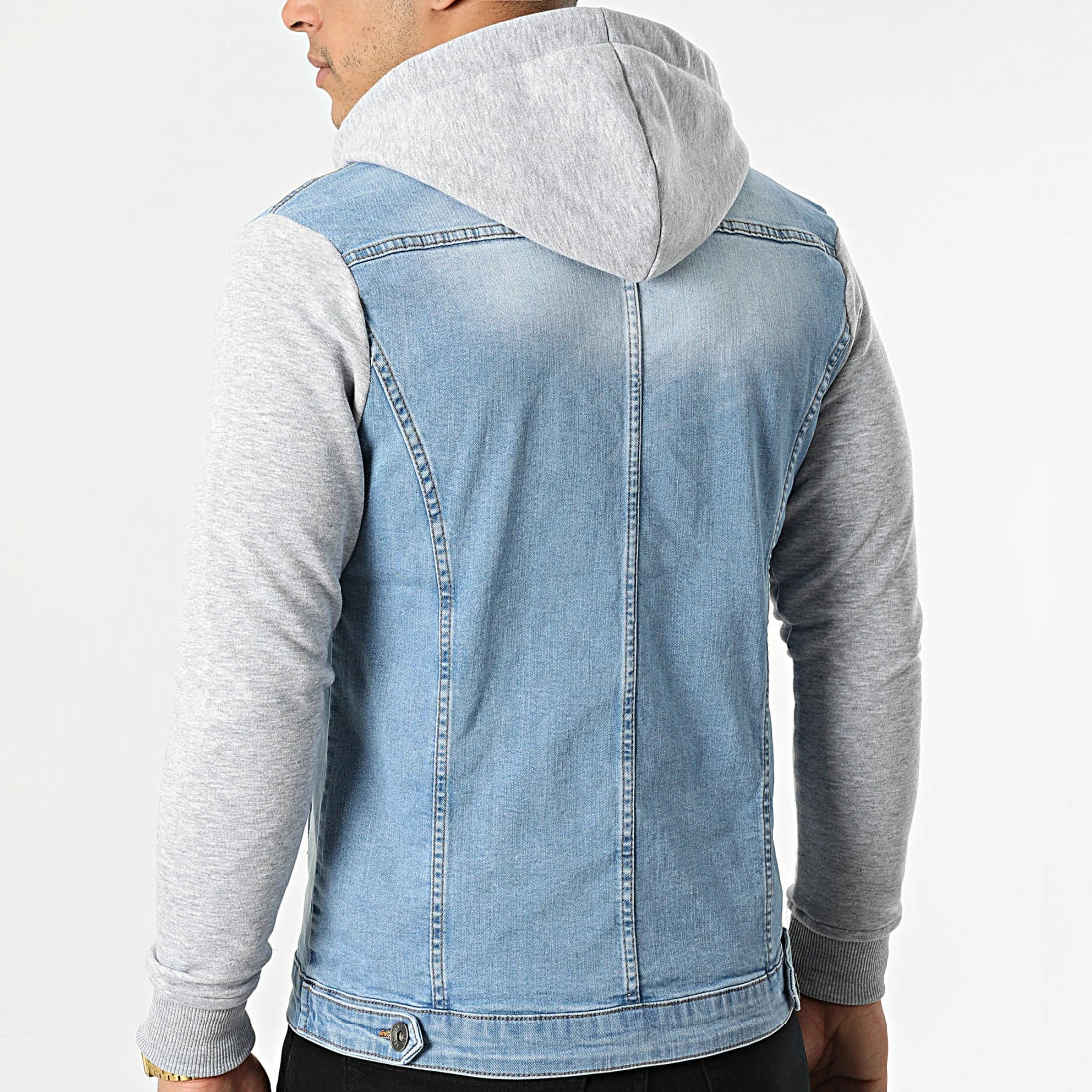 Vente flash 🤩 Veste Jean A Capuche 2416 Bleu Denim Gris de LBO ✨ 6 Vente flash 🤩 Veste Jean A Capuche 2416 Bleu Denim Gris de LBO ✨ – Image 4