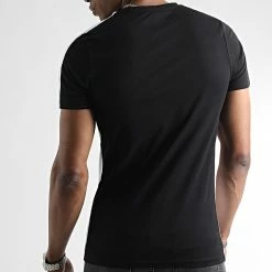 Sortie 🛒 Tee 👕 Shirt A Bandes Bicolore 2417 Blanc Noir de LBO 💯 -France LBO Soldes Boutique lbo 312441 FAB SHALBO 2417 20220708T074609 04