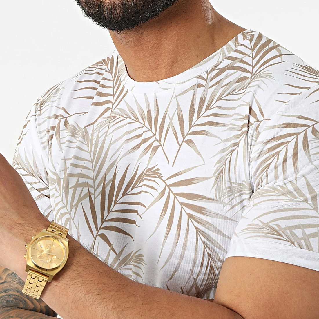 Coupon 🥰 Tee 👚 Shirt Oversize Imprimé Avec Revers 2426 Tropical Beige Blanc de LBO 💯 4 Coupon 🥰 Tee 👚 Shirt Oversize Imprimé Avec Revers 2426 Tropical Beige Blanc de LBO 💯 – Image 2