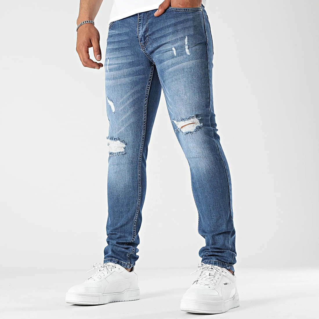 Tout neuf 😍 Jean Slim Fit Avec Déchirures 2194 Bleu Denim de LBO ⌛ 6 Tout neuf 😍 Jean Slim Fit Avec Déchirures 2194 Bleu Denim de LBO ⌛ – Image 4